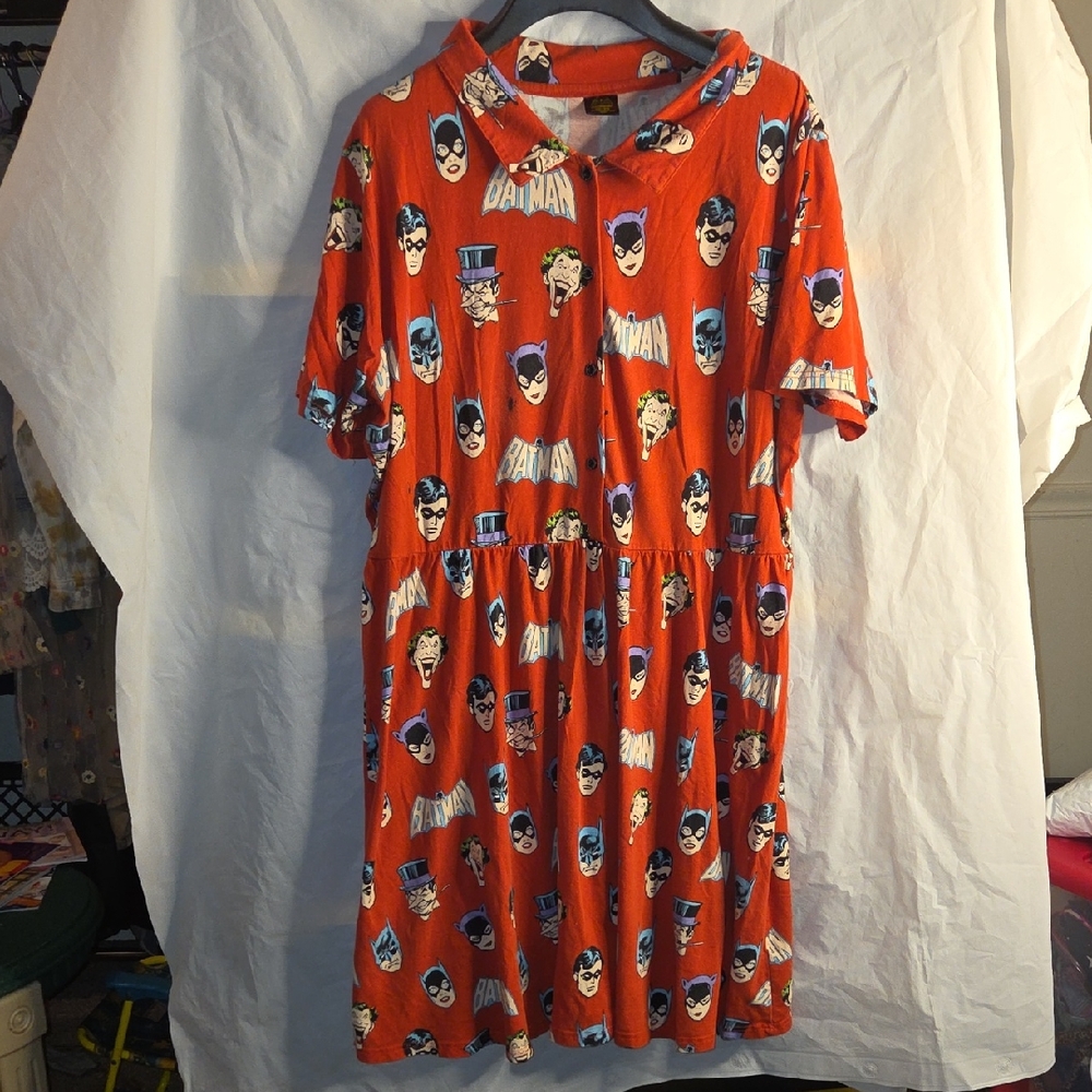 Cakeworthy Red Batman AOP Casual Dress